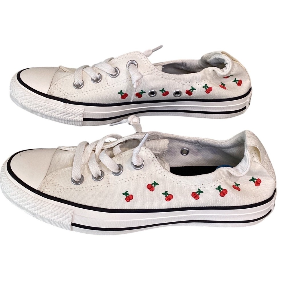 Converse Chuck Taylor All Star Shoreline Slip White Cherry Embroidery NWOT 7.5 - Picture 8 of 14